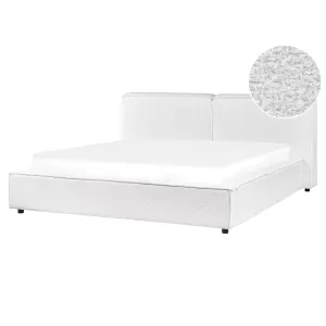 Boucle EU King Size Bed White LINARDS