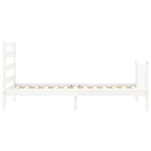 Berkfield Bed Frame with Headboard White 100x200 cm Solid Wood