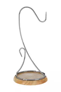 Maison by Premier Chrome with Wood Base Banana Hanger