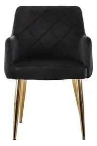 Black Angular Dining Chair,Versatile Gold Finish Kitchen Chair, Decorative Chair,Accent Chair, Patio Chair