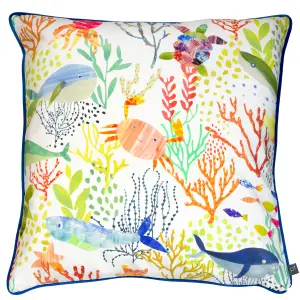 Prestigious Textiles Bubbles Kids Sea Creatures Piped Feather Filled Cushion