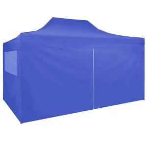 Berkfield Professional Folding Party Tent with 4 Sidewalls 3x4 m Steel Blue