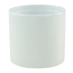 GoodHome Inaja Gloss White Ceramic Plant pot (Dia) 8cm, (H)7.5cm