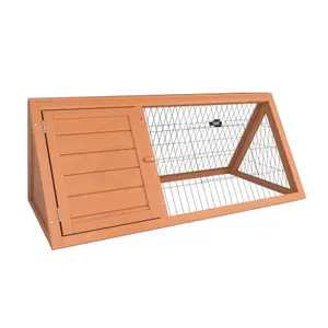 Pet Vida Triangle Wooden Pet Hutch, Guinea Pig, Bunny, Chicken Run Cage, 50 x 98 x 41