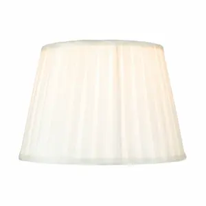 Traditional Classic Faux Silk Pleated Inner Lined Lamp Shade Cream / 20 x 30cm