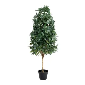 Blooming Artificial - Faux 120cm 4ft Outdoor Bay Cone Topiary Tree Garden Plant