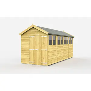 DIY Sheds 7x16 Apex Shed - Double Door With Windows