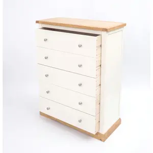 Trevi 5 Drawer Chest of Drawers Chrome Knob