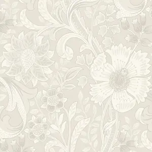 Grandeco Boutique Traditional Floral Trail PVC-free Eco Wallpaper, Off White