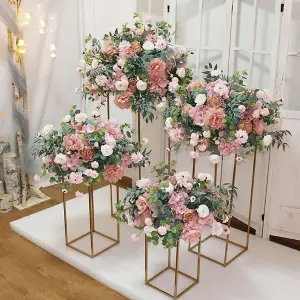 Golden Tall Metal Floor Vase Flower Stand Wedding Centrepieces 60cm (H)