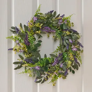 Artificial Door Wall Lavender Wreath Home Decor, Purple- One Size