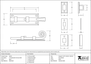 From The Anvil Black 4 Inch Monkeytail Universal Bolt