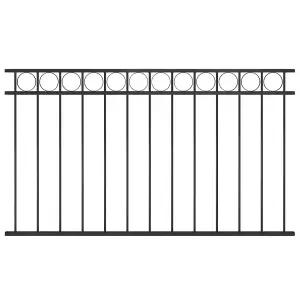 Berkfield Fence Panel Steel 1.7x0.8 m Black