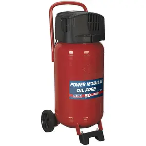 50 Litre Oil Free Belt Drive Air Compressor - 2hp Motor - Quick Release Coupling