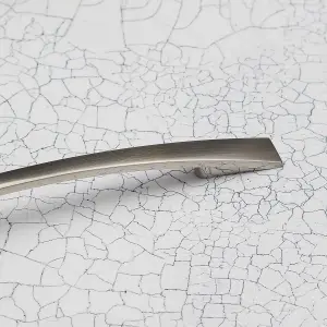 160mm Brushed Nickel Cabinet Handle Grey Slim Bow Kitchen Cupboard Door Drawer Pull Bedroom Bathroom Wardrobe Furniture