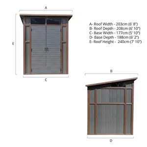 7 x 7 Premium Composite Pent Garden Storage Shed