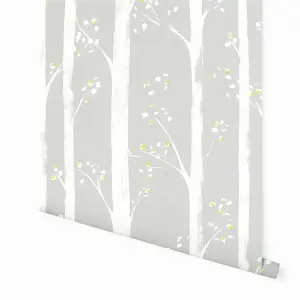 Arthouse Pretty Trees Ochre/Grey Wallpaper