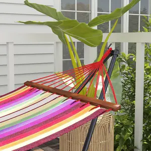 Outsunny Foldable Hammock Stand, 2 in 1 Hammock Net Stand, Hammock Chair Stand