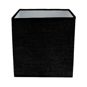 Contemporary and Stylish Ash Black Linen Fabric Square 16cm Lamp Shade