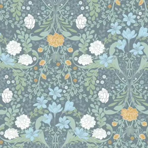 Galerie Sommarang 2  Blue/Yellow Froso Floral Wallpaper Roll