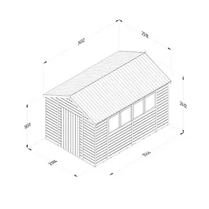 Timberdale 12x8  Apex Shed - Four Windows