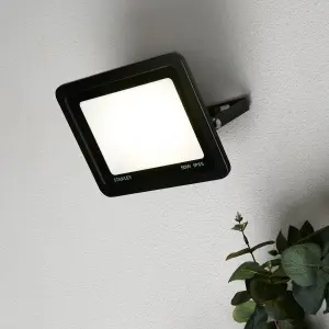 Litecraft Stanley Slimline Black 50 Watt LED IP65 Outdoor Wall Flood Light