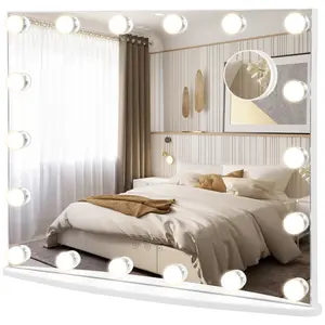 Wall-Mounted Large Vanity Mirror With Magnifying Mirror Adjustable LED Lights