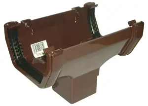 FloPlast Brown Square Running Gutter outlet, (L)138mm (W)114mm