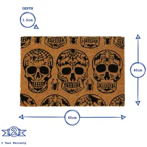 Nicola Spring - Halloween Coir Door Mat - 60 x 40cm - Day of the Dead