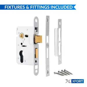 XFORT Polished Chrome Euro Profile Sashlock 65mm