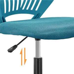 Yaheetech Ergonomic Armless Mesh Office Chair - Turquoise