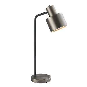 Thorne Brushed Silver Industrial Style 1 Light Task Table Light