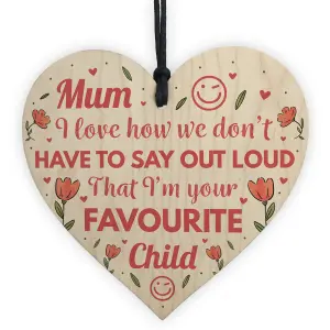 Red Ocean Funny Cheeky Mum Gifts From Daughter Birthday Gift For Mum Gifts From Daughter Son Wooden Heart Sign