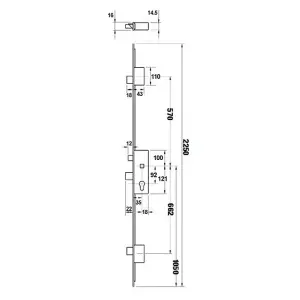 ERA 3 Point Door Lock 2 Linear 35mm Backset - Stainless Steel