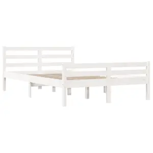 Berkfield Bed Frame White Solid Wood 150x200 cm King Size