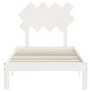 Berkfield Bed Frame with Headboard White 90x200 cm Solid Wood