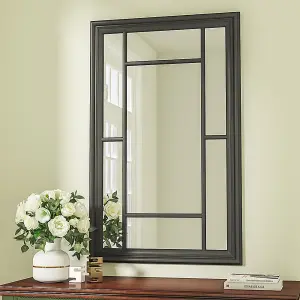 Black Decorative Large Wall Mounted Framed Mirror W 1200mm x H 750mm