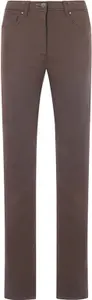 Cotton Traders Women's Jean-Genie Slim Straight Leg Stretch Trousers In Brown - Size 22