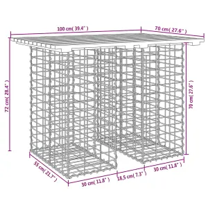 Berkfield Garden Bench Gabion Design 100x70x72 cm Impregnated Wood Pine