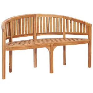 Berkfield Banana Bench 151 cm Solid Teak Wood