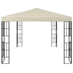 Berkfield Gazebo with LED String Lights 3x4 m Cream