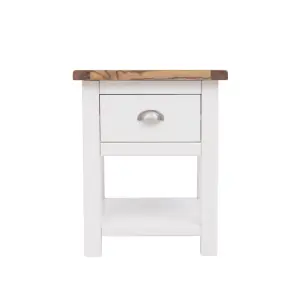 Lovere 1 Drawer Bedside Table Chrome Cup Handle