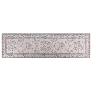 Cotton Runner Rug 80 x 300 cm Beige GOLLER