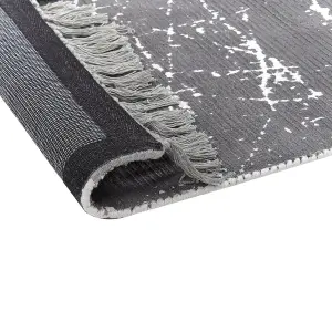 Viscose Area Rug 140 x 200 cm Grey HANLI