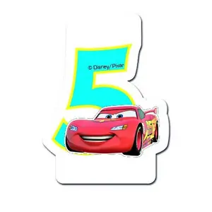 Cars Neon 5th Birthday Candle Red/Blue (One Size)