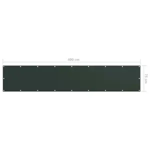 Berkfield Balcony Screen Dark Green 75x400 cm Oxford Fabric