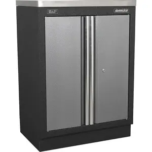 680mm Modular 2 Door Floor Cabinet with Adjustable Shelf and Aluminium Handles