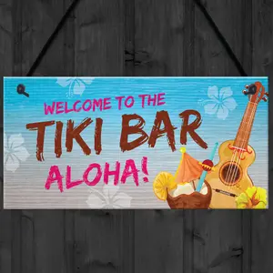 Red Ocean Novelty Tiki Bar Welcome Sign For Home Bar Garden Signs And Plaques Home Decor Gifts