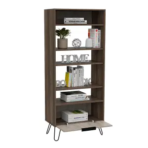 large display bookcase with storage area  bleached oak effect & grey, Nevada range