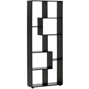 HOMCOM Multipurpose 8-Grid Bookshelf Decorative Shelf, Bathroom, Kitchen Black